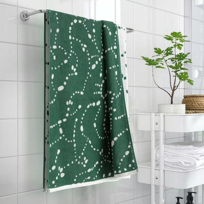 IKEA AROMATISK Bath towel, green, 70x140 cm  with Floor cushion, green, 45x45x10 cm