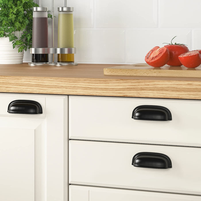 IKEA ENERYDA Cup handle, black, 89 mm (3 1/2 ") with Knob, black, 27 mm (1 1/16 ")