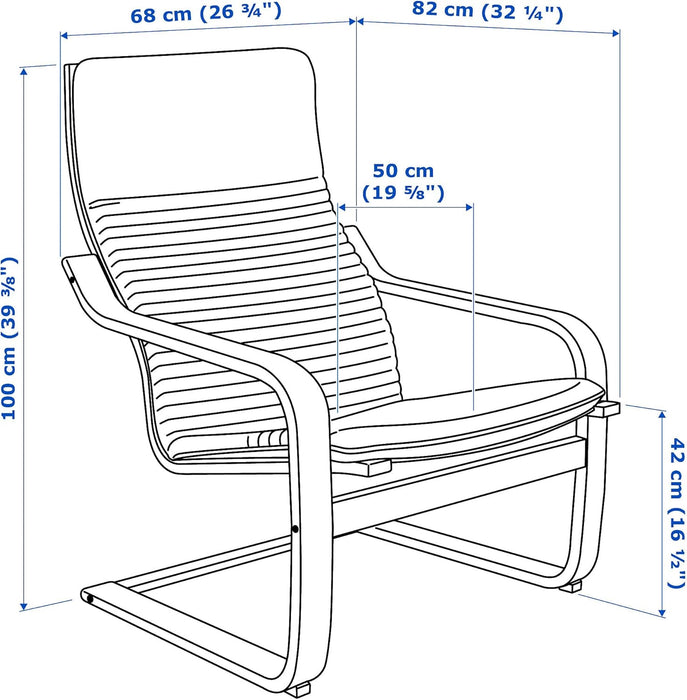IKEA POÄNG Armchair and footstool, black-brown/Knisa black