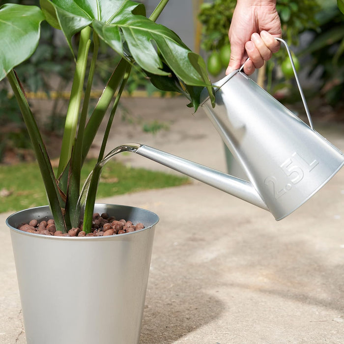 IKEA ÅKERBÄR Watering can, in/outdoor galvanised, 2.5 l (84.5 oz) wit Plant pot, in/outdoor/galvanised, 19 cm
