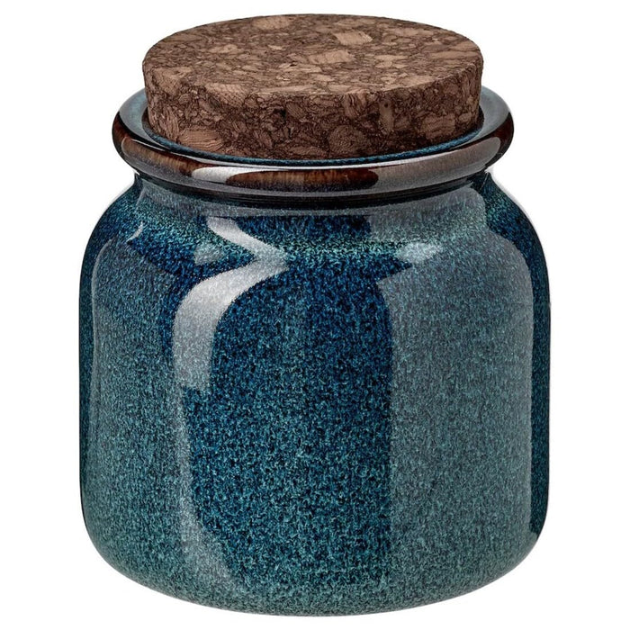 IKEA BRUGDHAJ Oil/vinegar bottle, blue, 19 cm, and Jar with lid, blue, 0.3 l