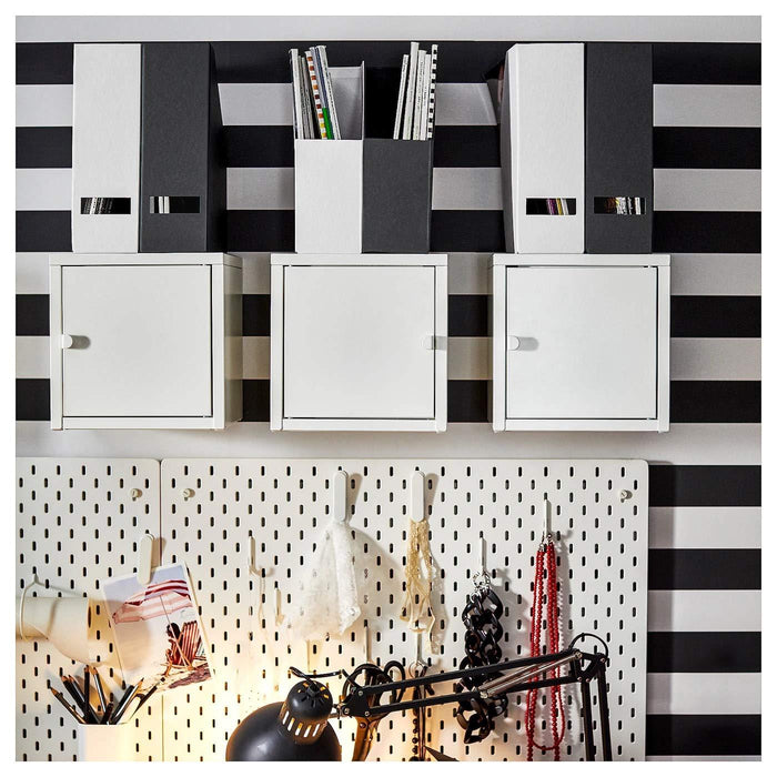 IKEA Tjena magazine file, black with Desk organiser, metal