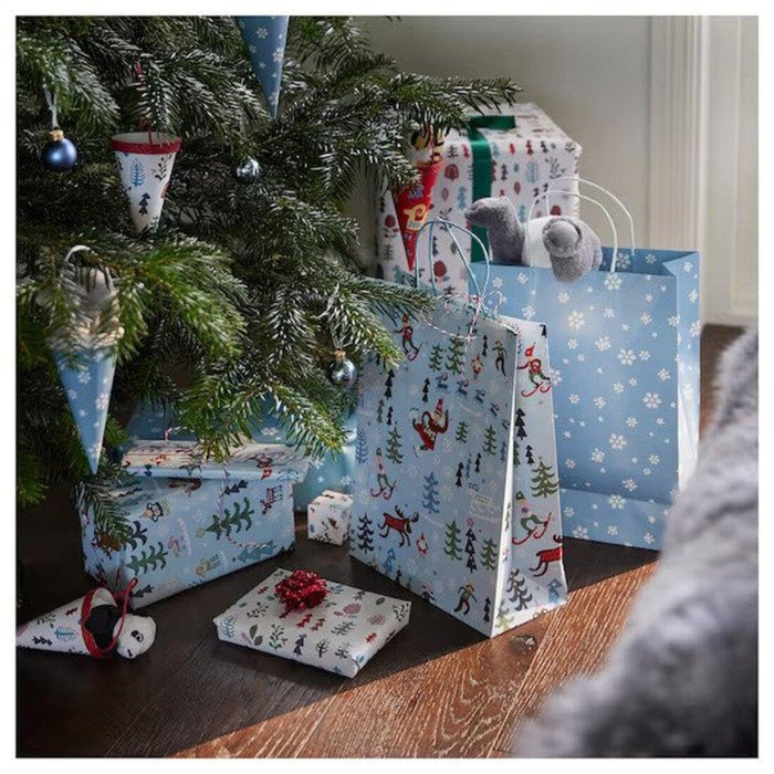 IKEA VINTERFINT Hanging decoration, cone/mixed patterns, 15 cm with Hanging decoration, set of 2, Santa Claus