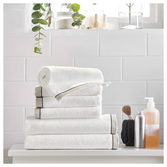 Ikea Hanger with Clip, (1 pair) Stainless Steel, White, with Washcloth 30x30 cm, Slide-on Design, 2 Pieces