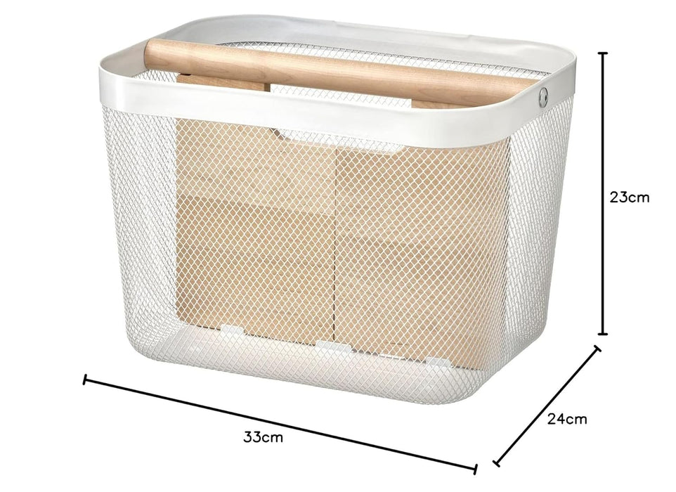 IKEA RISATORP Desk organiser, white, 50x16x17 cm with Basket with compartments, white, 33x24x23 cm