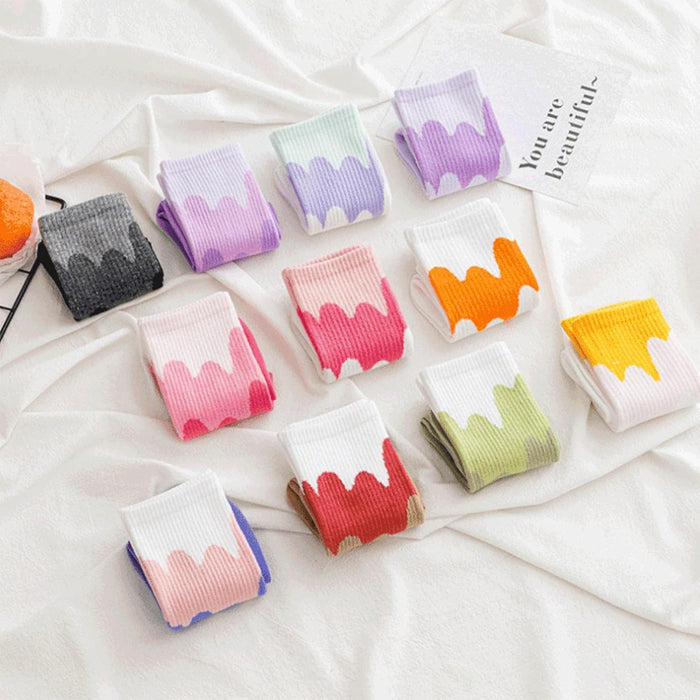 Digital Shoppy Women's Socks Ice Cream Cream Tube Socks Japanese Style