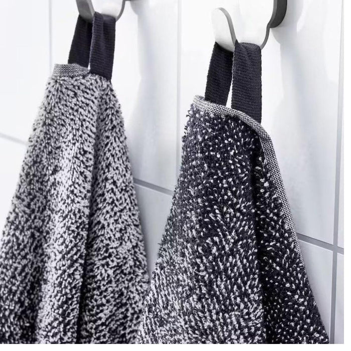 IKEA TVÅLSJÖN 3-Piece Stoneware Bathroom Set Blue with NYCKELN Hand Towel, White/Dark Blue, 40x70 cm (16x28)