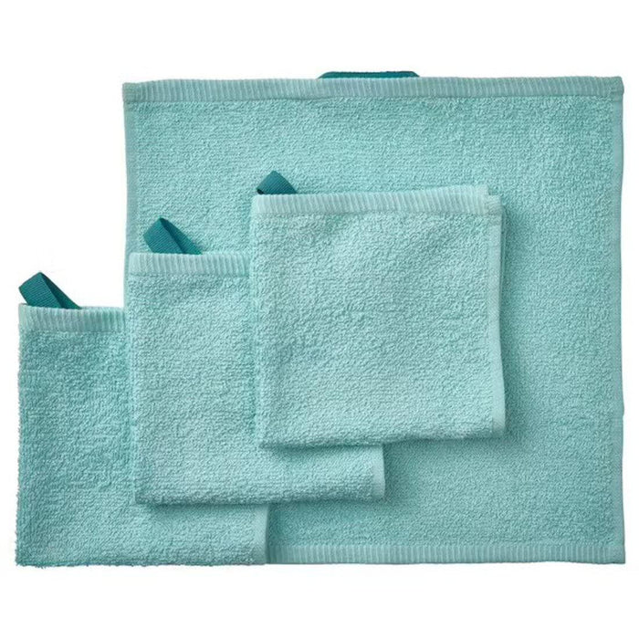IKEA DIMFORSEN Bath towel, turquoise70x140 cm with Hand towel,40x70 cm and Washcloth 30x30 cm