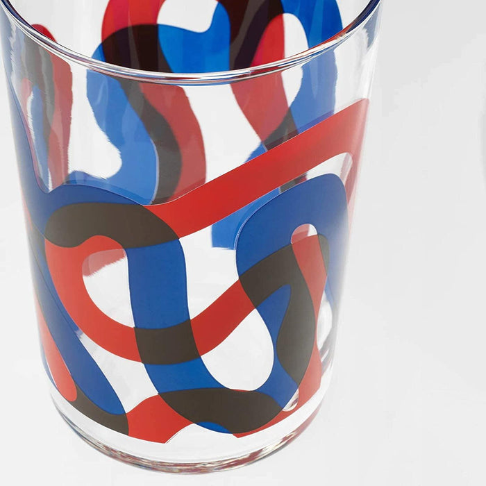 IKEA VARDAGEN Jug, patterned/dark grey-green, 2 l  with Glass Set, Patterned, 30 cl  - Pack of 6