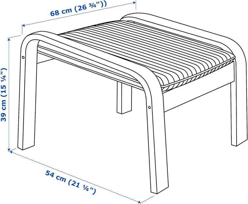 IKEA POÄNG Armchair and footstool, black-brown/Knisa black