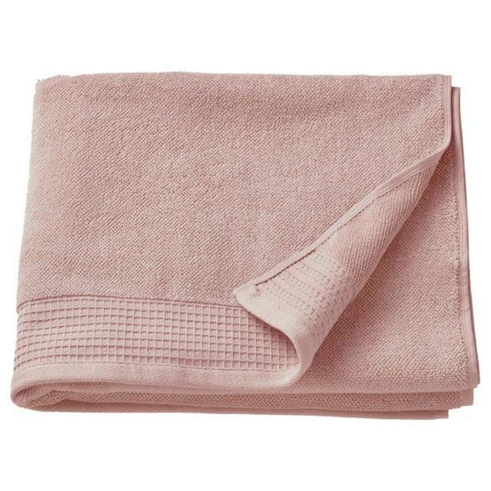 IKEA VINARN Bath towel, light pink, 70x140 cm with FINTSEN Bath mat, grey, 40x60 cm