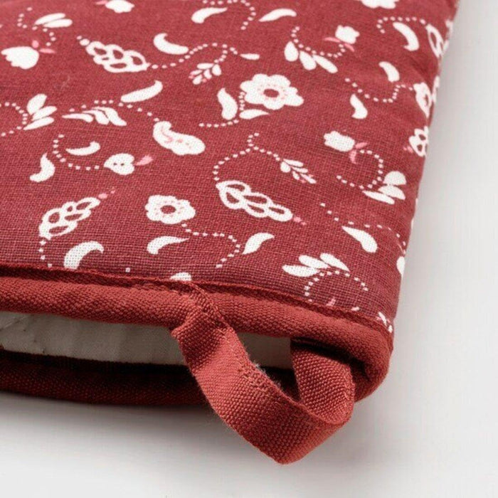 IKEA INAMARIA Oven Glove and Pot Holder Patterned/red