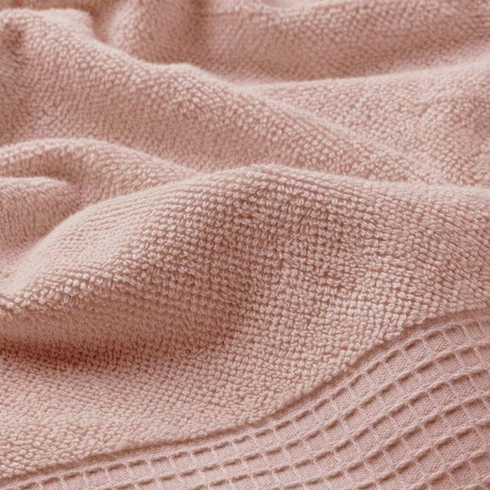 IKEA VINARN Bath towel, light pink, 70x140 cm with FINTSEN Bath mat, grey, 40x60 cm