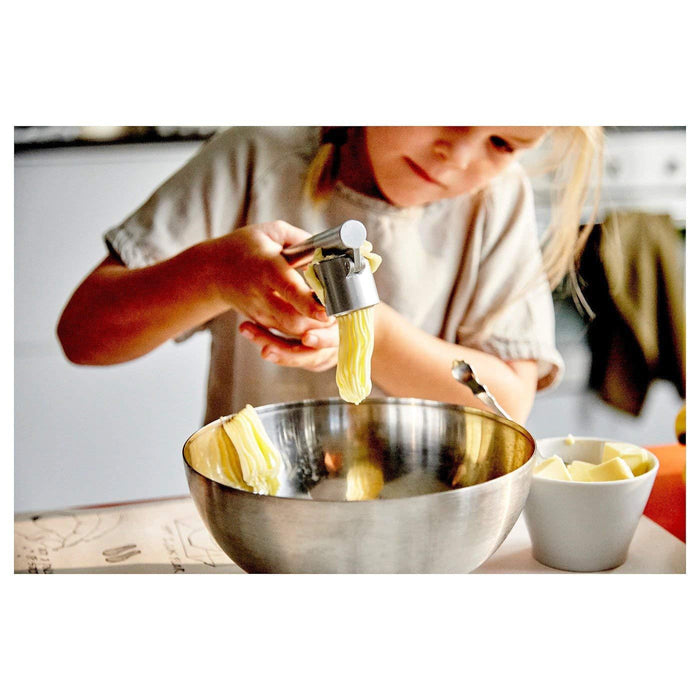 IKEA  SKOGHALL Salad tongs with BLANDA BLANK Serving Bowl, Stainless Steel, 28 cm