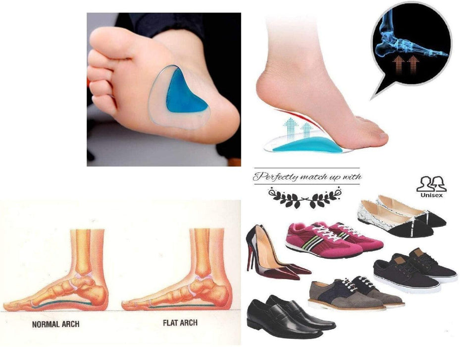 Digital Shoppy Ultimate Foot Support Combo – Silicone Gel Heel Protectors with Orthotic Arch Support Insoles