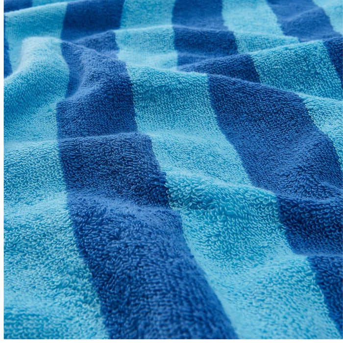 IKEA SLÅNHÖSTMAL Bath Towel(70X 140 CM) and Hand Towel, Bright Blue/Light Blue Striped(40X 70 CM)