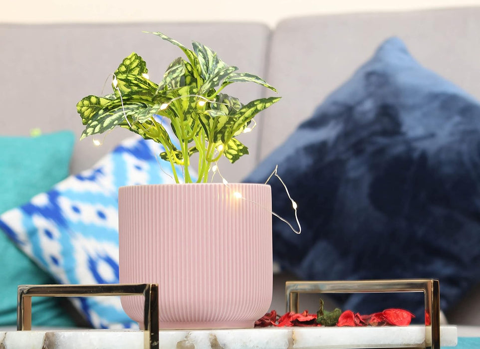 IKEA Artificial potted plant, in/outdoor Poinsettia/white, 12 cm with Plant pot, pink, 12 cm