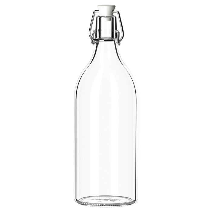 IKEA Clear Glass Drinkware & Serveware Set – Bottle with Stopper 1 L, Beer Glass 48 cl, Serving Bowl 12 cm & Mug 23 cl