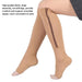 Digital Shoppy beige open-toe compression socks (15-20 mmHg) lying flat, showing breathable exposed toe design and seamless construction for swelling relief