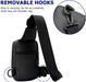 Black casual belt shoulder bag for men by Digital Shoppy with adjustable strap
