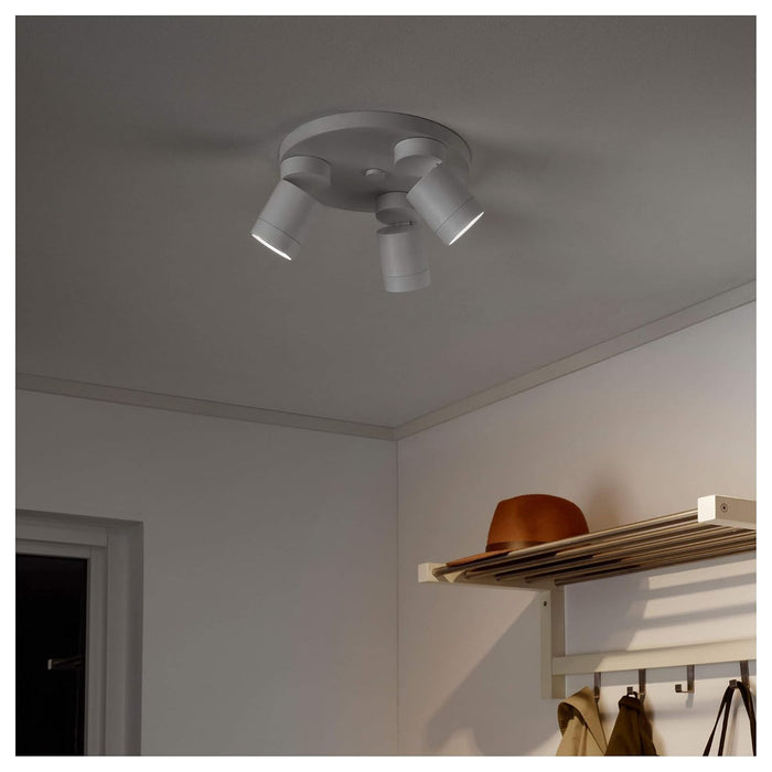 IKEA NYMÅNE Ceiling spotlight with 3 spots, white & MONAZIT Ceiling spotlight with 3 spots, nickel-plated