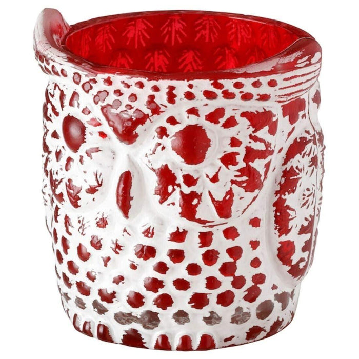 IKEA EFTERSKORD Candle Holder, Red, 7.5 cm with IKEA VINTERFINT Scented tealight, Winter fir/green, 3.5 hr - 30 Pack