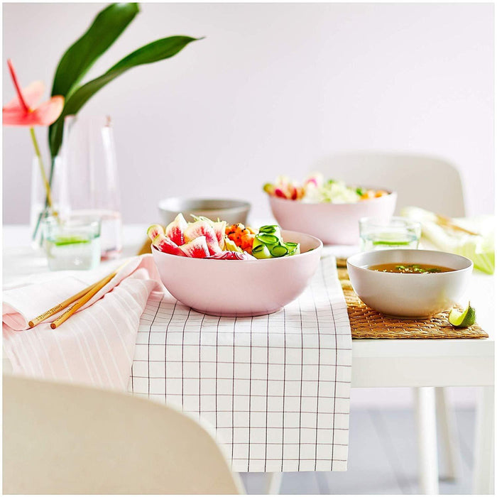 IKEA Bowls - Set of 2 (Pink, Beige) with Place mat, Natural, Black