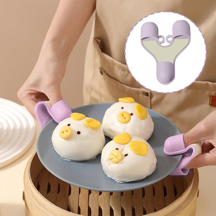 Digital Shoppy Creative Household Silicone Anti-scalding Clip Plate Holder