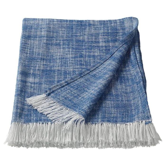IKEA Throw, blue, 120x180 cm (47x71) with Cushion, white/printed, 40x40 cm