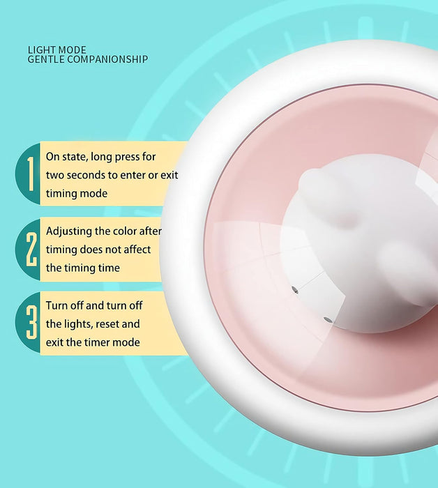 Product with instructions on a light blue background