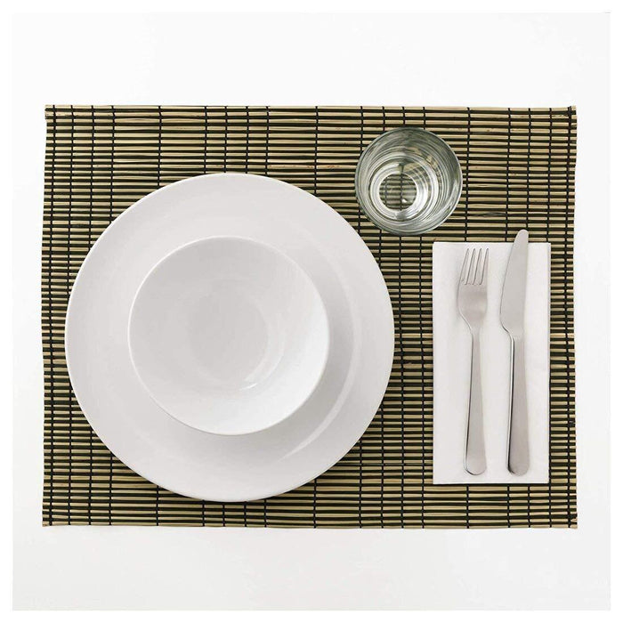 IKEA Place mat,  natural,black with Table-runner, dark green, 35x130 cm