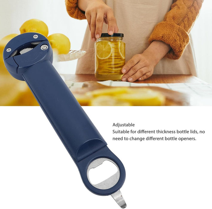 Ergonomic jar opener with non-slip silicone grips in action