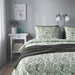 Pillow and duvet set in green and white botanical print from IKEA
