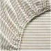 IKEA SOLFIBBLA beige and white striped fitted sheet elastic corner detail close-up