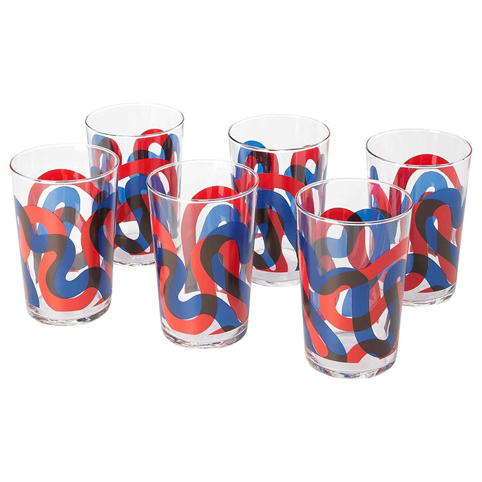 IKEA  Carafe with stopper, clear glass/cork,1 L with Glass Set, Patterned, 30cl (10oz) - Pack of 6