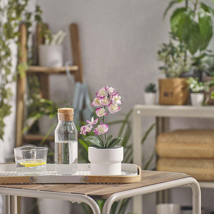 IKEA  FEJKA Artificial Potted Plant, in/Outdoor Orchid/Light Purple, 9 cm with Plant Pot, galvanised, 9 cm (3 ½ ")