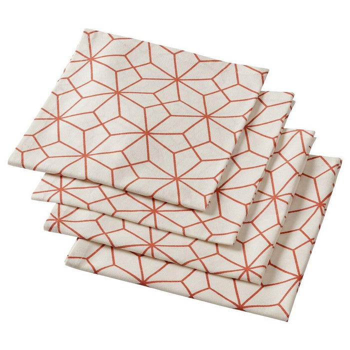 IKEA VINTER Table-Runner, Stripe Pattern Beige/red 35x130 cm.with Mug, lilac, 42 cl and Coffee Spoon Stainless Steel, 11 cm - Pack of 6 and cloth Napkin, White/Printed, 45x45 cm (18x18) ( pack of 4)