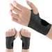 Adjustable hook-and-loop strap on women's wrist brace for customized compression and pain relief.