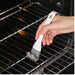 Digital Shoppy cleaning brush – gray bristles scrubbing dirty oven rack for deep cleaning