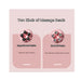Two types of massage beads on a pink card with text describing each version.