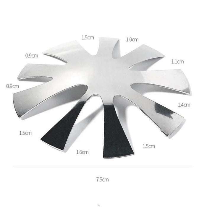 dimensions for the Nail Salon French Stencil Stainless Steel