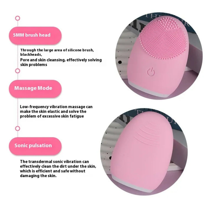 Digital Shoppy Beige Electric Face Cleanser – Makeup Remover & Massage Tool