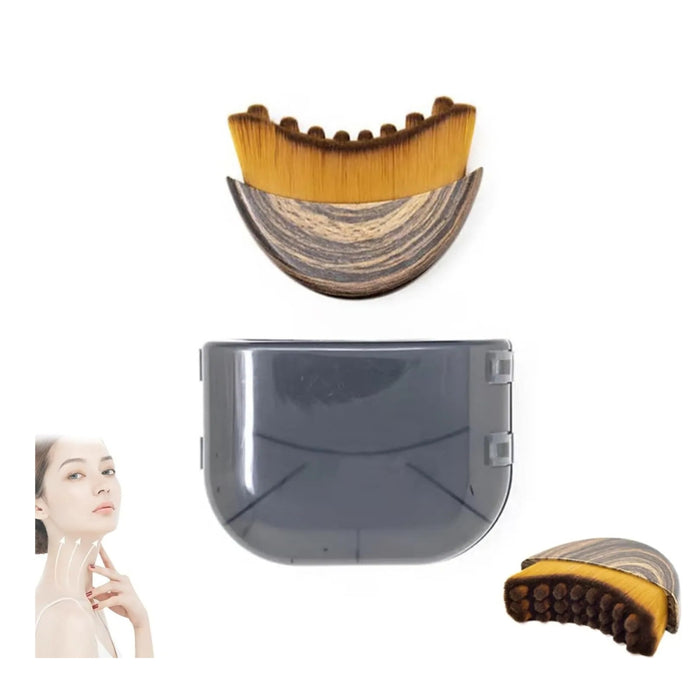 Digital Shoppy Lymph Contour Facial Lymph Massage Brush, full tool set with brush, case, and usage demo on jawline