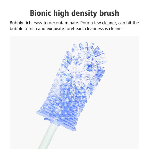 Bionic high density brush with blue bristles on a white background