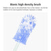 Bionic high density brush with blue bristles on a white background