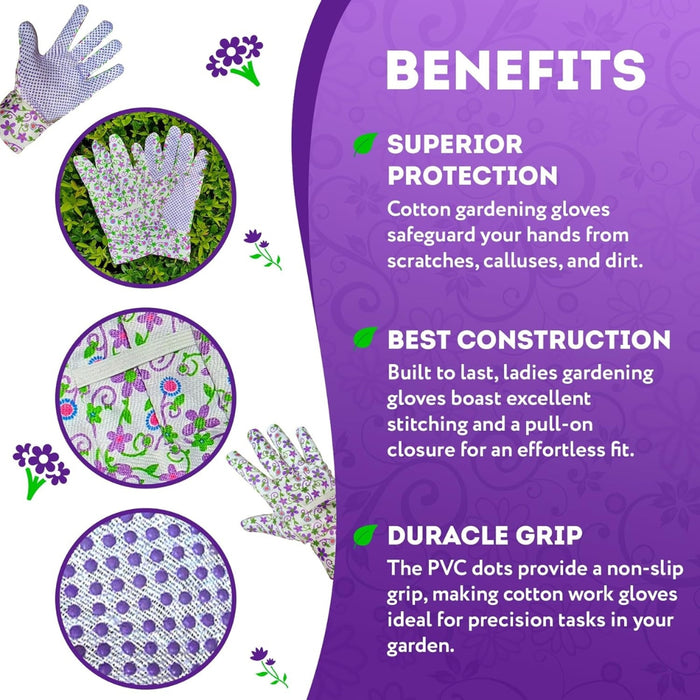 Digital Shoppy 1 pair Printed  Floral Gardening Gloves – Planting & Yard Work