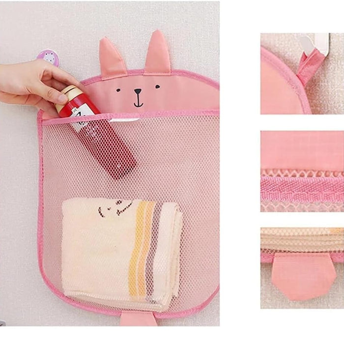 Digital Shoppy Cartoon Mesh Hanging Bag For Children's - Pink