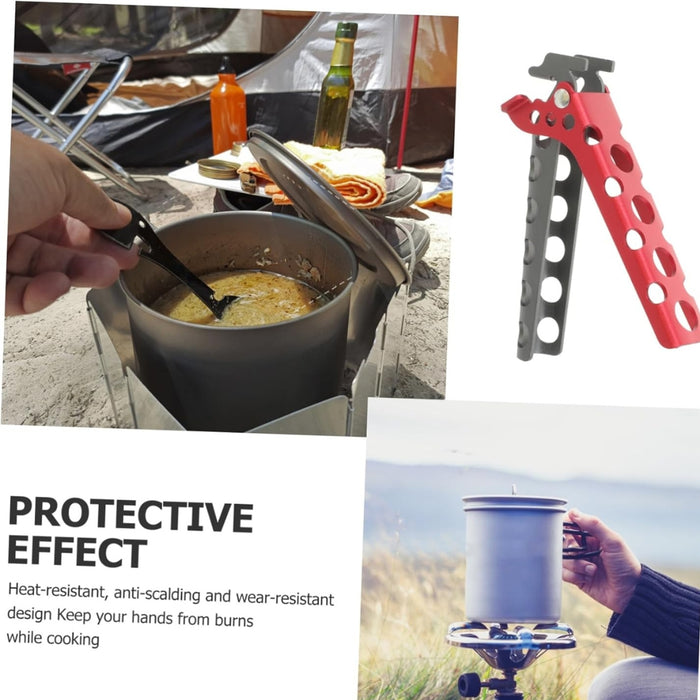 Digital Shoppy Aluminum Pot Gripper, red – Anti-Scald, Non-Slip | In/Outdoor Cooking