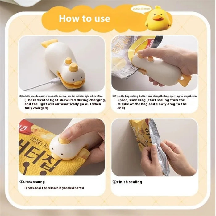 Digital Shoppy Small Yellow Duck Rechargeable Sealing Machine