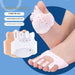 Product labeled “Five-hole foot sole toe separator” with raised sole design and toe alignment features
